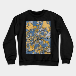 Winston-Salem Map Pattern in Blue & Gold Crewneck Sweatshirt